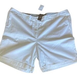 J Jill  cotton white shorts, NWT,sz 28W, elastic side waist band,coastal,beach